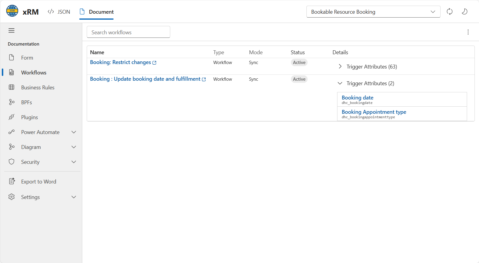 Workflow cross reference